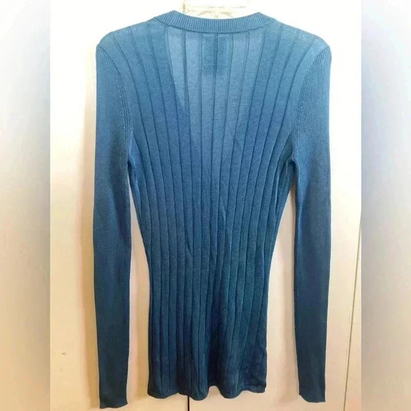 ST JOHN Ribbed Cardigan Size Medium - Picture 3 of 11